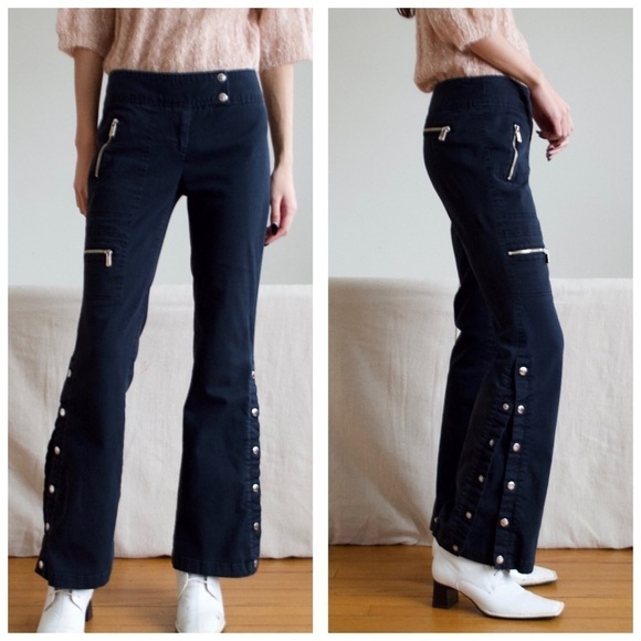MICHAEL Michael Kors Twill Trouser With Optional Snaps On Side For Flared Look - Picture 1 of 15